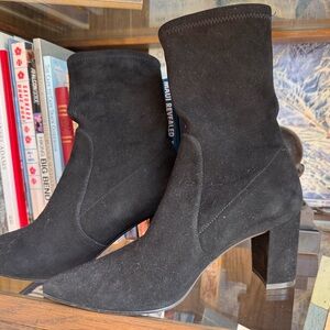 Stuart Weitzman Black Suede Heeled Boots